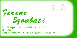 ferenc szombati business card